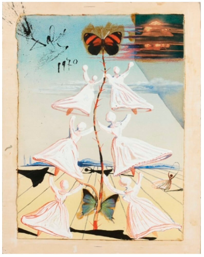 Рождественская открытка Сальвадора Дали. 1970г.