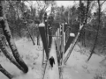 Парк арт-обьектов Никола-ленивец зимой. Обьект Красный лес, вид сверху. Декабрь 2023.